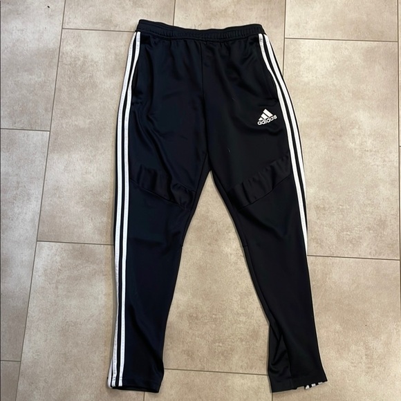 Adidas Black and White Joggers with Signature Stripes - Picture 1 of 3